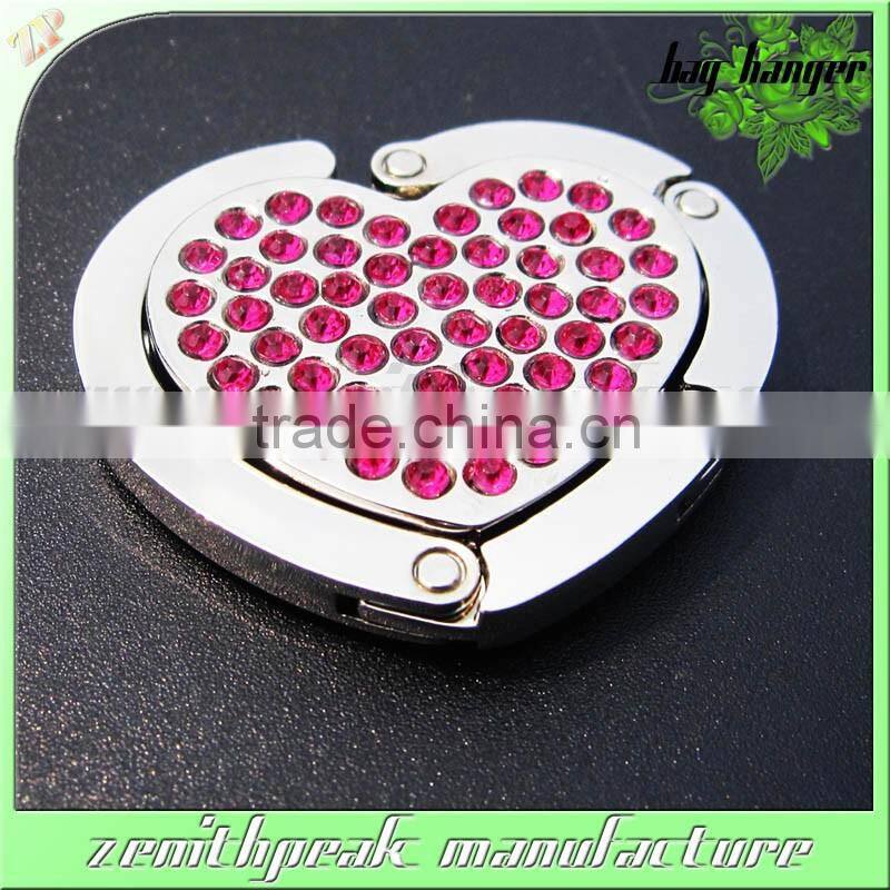 2016 Promotional metal heart shape bag hanger/heart shape bag holder/heart shape bag hook