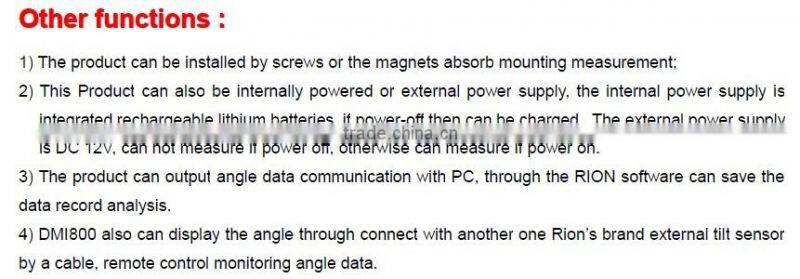DMI800 Digital inclinometer,Clinometer,Tilt sensor With High Accuracy 0.002deg Max Range +/-30deg