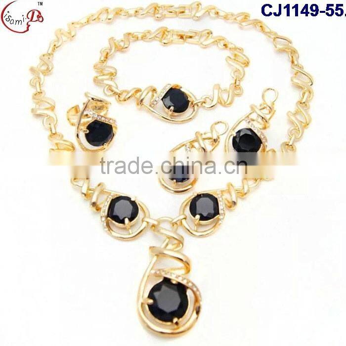 CJ1149-(53-57) 2016 fashion jewelry gold plating with rhinestone jewelry crystal fashion jewelry set