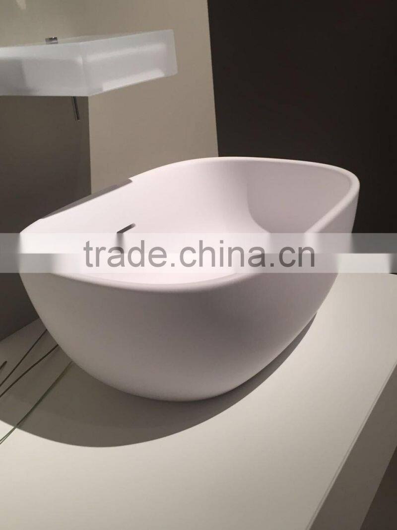 restaurant artificial stone bathtubs adult removable tub,White artificial stone bathtubs, freestanding solid surface bathtub