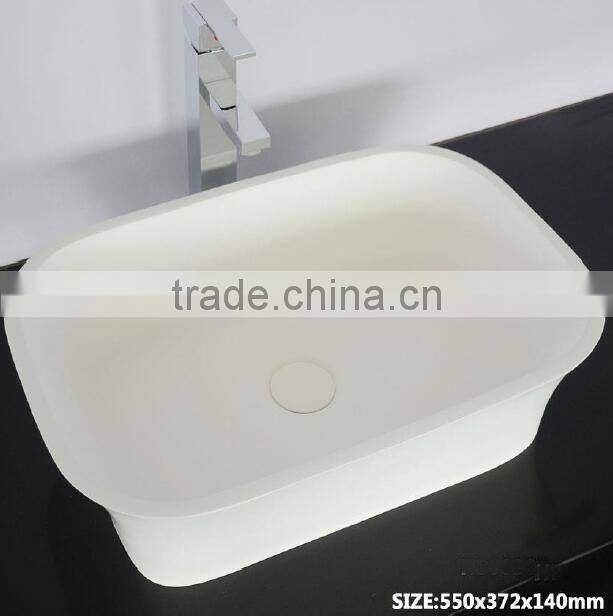 High quality solid surface art basin resin wash basin, Stone Resin Wash Basin, wall hung wash basin
