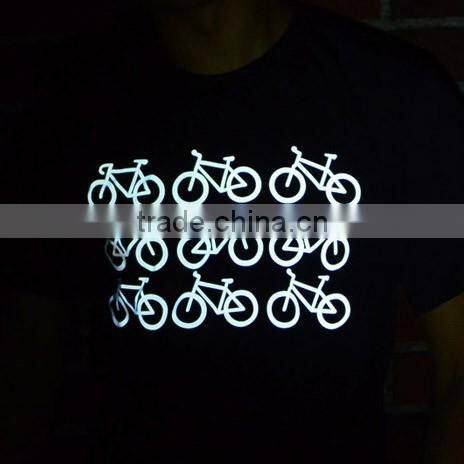 OEM Service !!! T-shirt label /logo with Reflective heat transfer vinyl