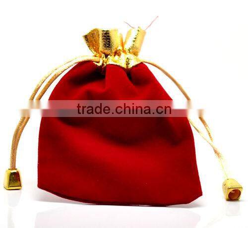 Large capacity black velvet drawstring pouch Wholesale