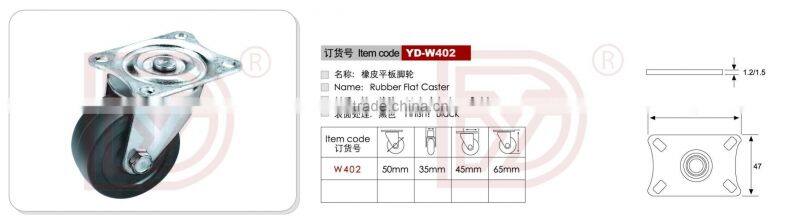 Furniture Rubber Castor Wheel with Plate