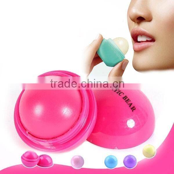 Romatic bear 6colors Natural Plant Organic Lip Balm Ball Lipstick 24pcs/set Favours Of Fruits