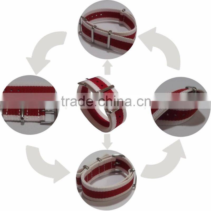 Cream Red Cream One Piece G10 Buckle Nato Watch Strap