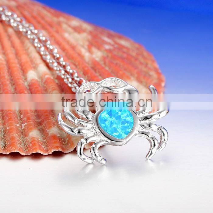 SPI007W wholesale 925 sterling silver crab pendant necklace