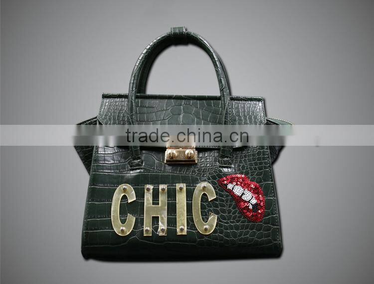 BSCI FACTORY OEM Aligator women handbags