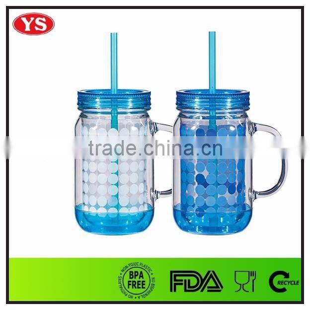 20oz double wall plastic mason jar with insert paper