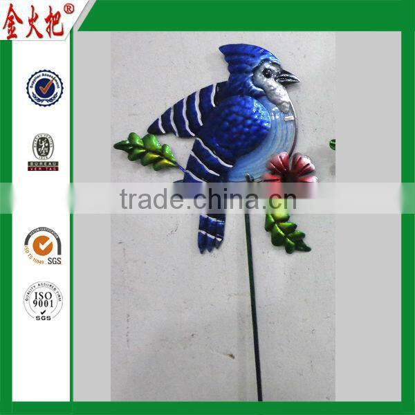 Hot Sell Delicate Multicolor metal birds garden stake