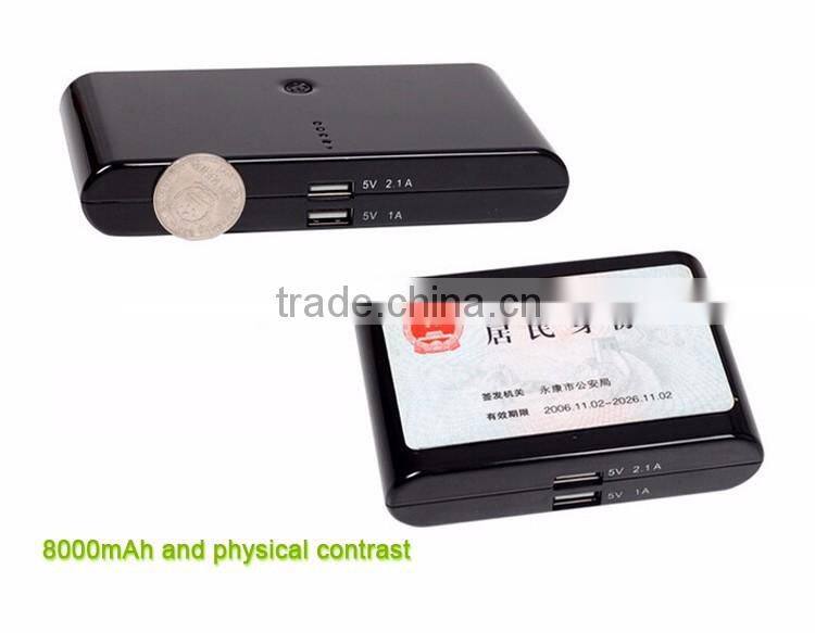 Table PC and Mobile phone Power Bank 18650 Box 8000mah Usb Output Portable Battery Charger Device
