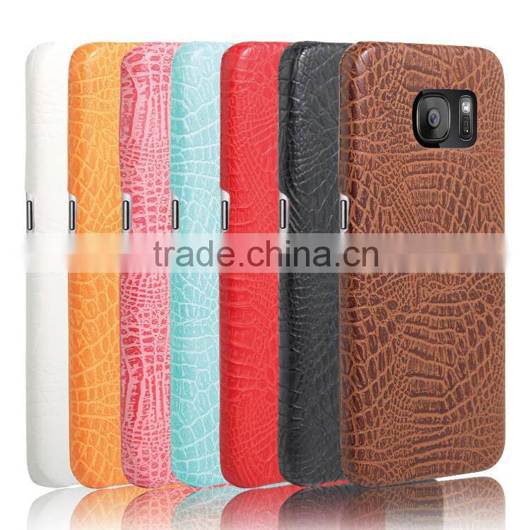 Fashion Hard Back Case Cover for Samsung Galaxy S7 Edge PU Leather CROCO Casing