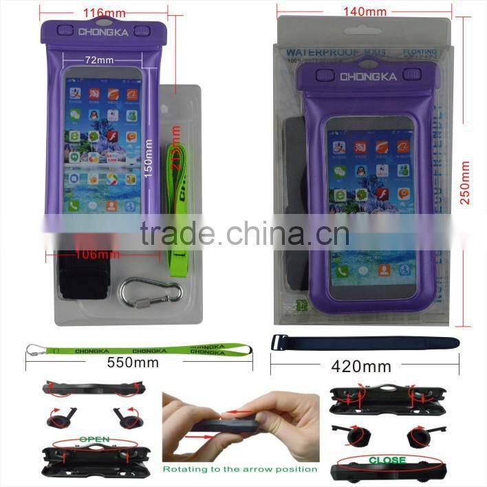 Manufacture pvc waterproof telephone bag with neck string
