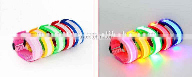 Wholesale High Quality Colorful Fashion Customized Nylon LED Flash Wristband