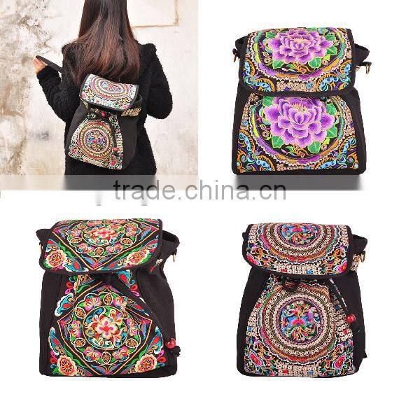 2016 New Design fashion bags for ladies ethnic embroidery backpack