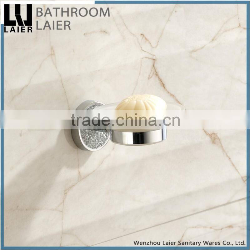 60939 popular hot selling zinc bathroom accessories modern tube chrome plated soap dish