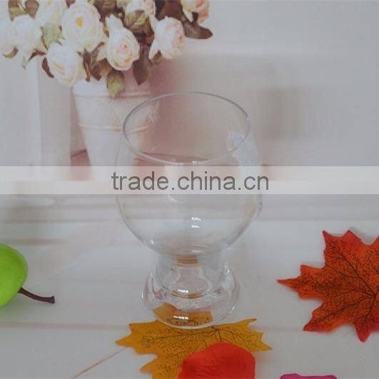 Transparent Stemmed Glass Ice Cream Cup with Pattern