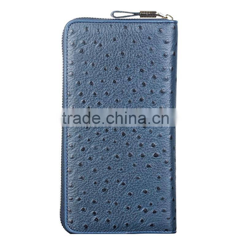 QIALINO RFID Blocking Wallet Luxury Ostrich Leather brand wallet handbag