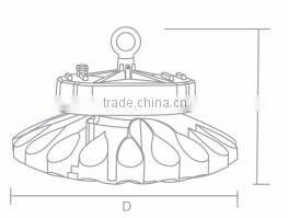 2016 high lumen ufo led high bay lighting 240W industrial light with PC lens hb002
