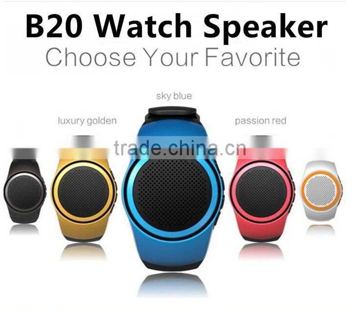 B20 Bluetooth Speaker movement Music watch Portable Mini Watch Bluetooth 2.1+EDR Sport Speaker TF Card FM Audio Radio Speakers