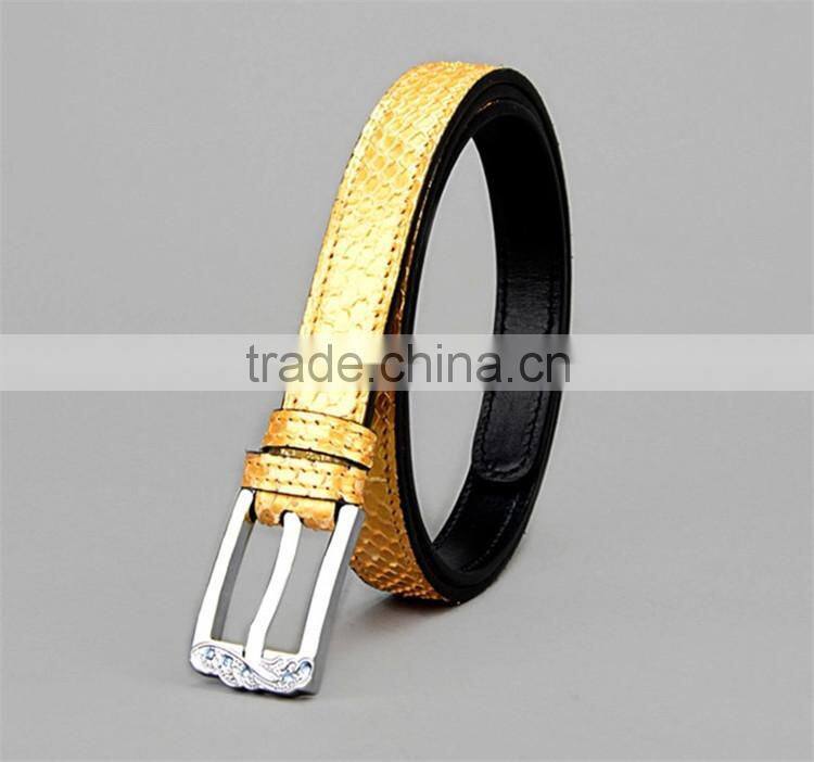 Jranter Colorful Genuine Python Leather Women Belt Stainless Steel Buckle