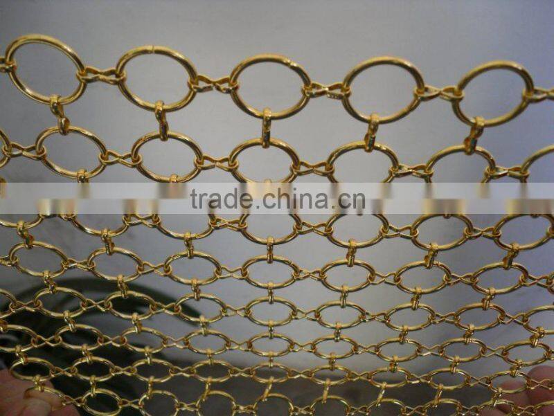 Decorative stainless screen ring mesh for room divider