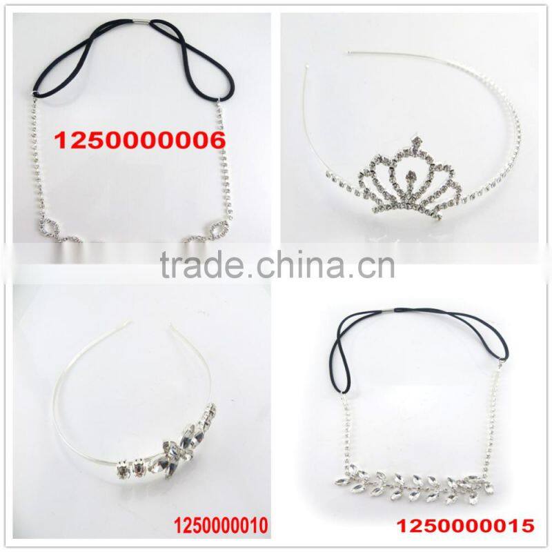 YiWu best design leaf wide rhinestone headband