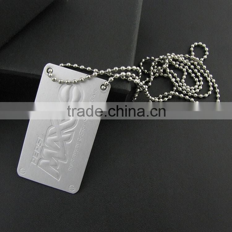 Rectangular Casting Metal Silver Custom Dog Tag Keychain