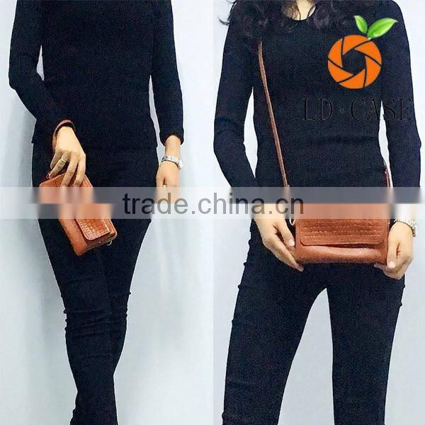 vintage handmade genuine leather phone bag for women, small leather shoulder bag