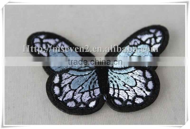 Personalized kids jeans patches Butterfly patch embroidery on wholesale