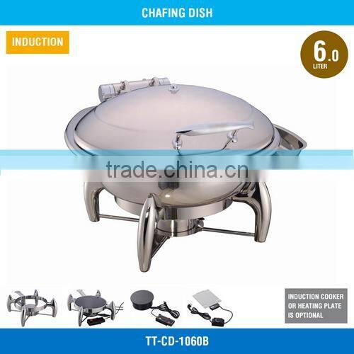 Professional Chafing Dishes - 6 L, Stainless Steel Cover, Mechanical Hinge, TT-CD-1060B