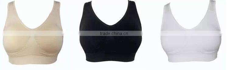 Non Padded Leisure Hot Sexy Ladies Comfy Crop Top Vest Sports Bras Plus Size 3 Colors Option