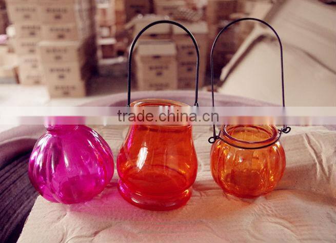 wholesale hanging christmas candle jar with sand and tealight candle
