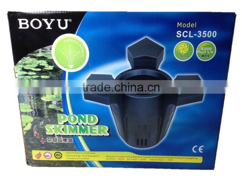 BOYU FISH POND FLOATING SURFACE SKIMMER KOI SKIM FILTER COLLECT INTEGRATED PUMP