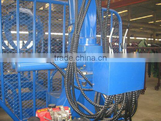 timber wood trailer with Crane