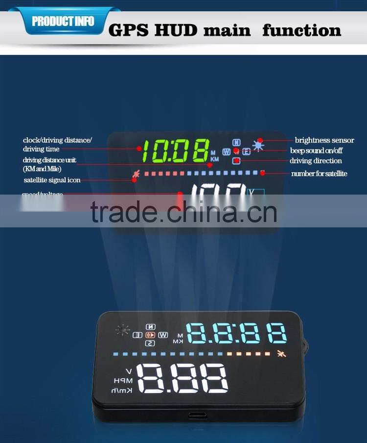 A3 3.5 inch GPS car HUD head up display windshield projection GPS