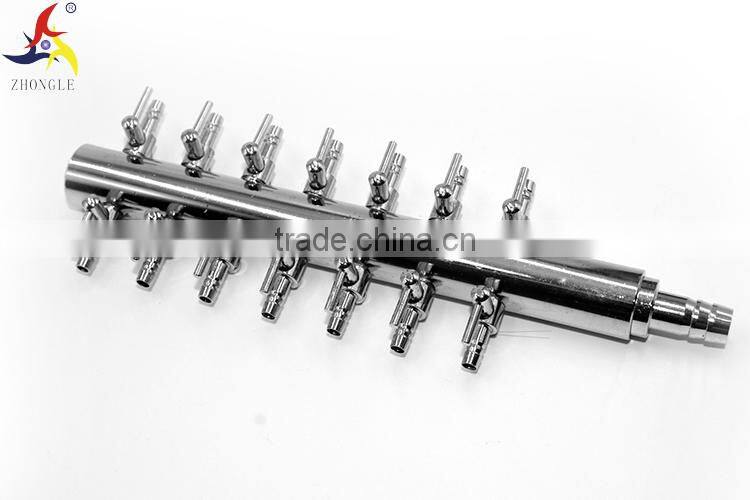 8mm inlet 4mm outlet one way in 14 way out metal air control valve both for liquid