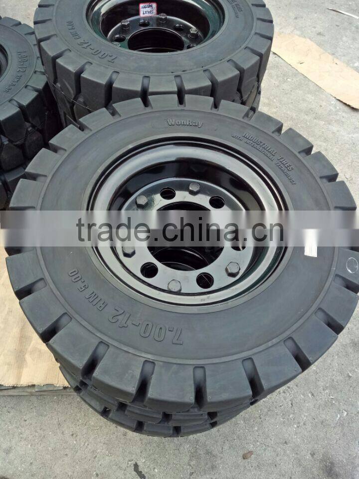 high quality low cost clamp forklift replacement tire 700-12 truck