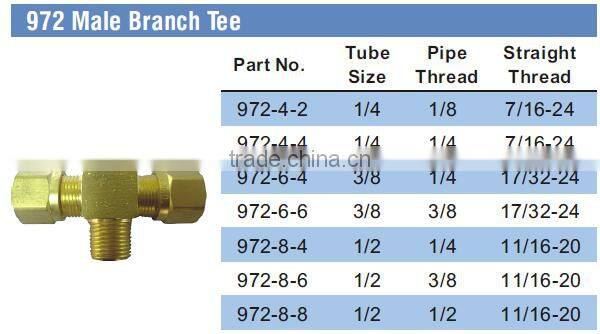 972 Male Branch Tee,Air Brake Fittings for Nylon Tube,Pneumatic valve