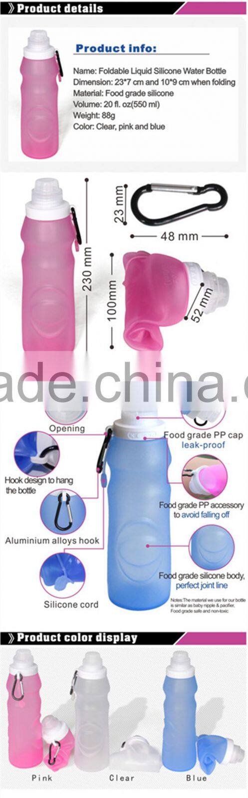 Silicone foldable water bottle