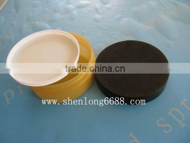 Plastic cosmetic jar black cap 200g