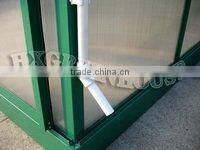 New-style polycarbonate sheet greenhouse with green powder coated HX65214G