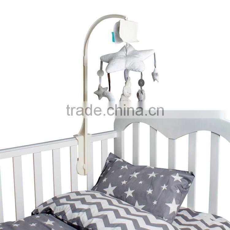 Christmas gift Promotional newborn gift set nursery baby bed crib cot hanging bell musical mobile plush rattle toy