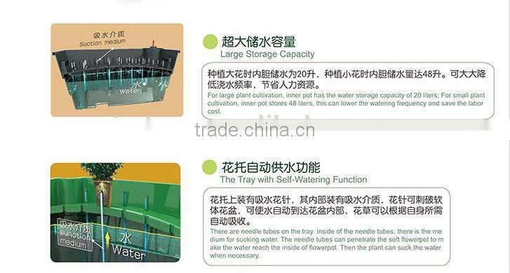 C-05B Large storage self-watering double wall and heat insulation garden flower pot