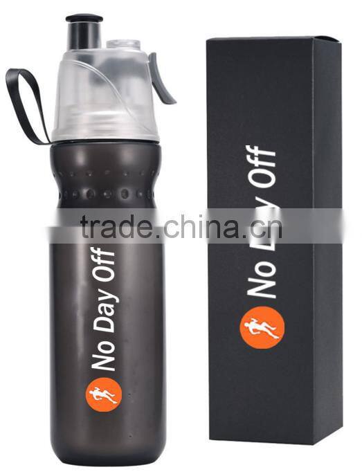 BPA Free 650ml Spray Mist Squeeze Bottle, Drinking & Misting Sport Bike Bottle, Outdoor Sport Hydration