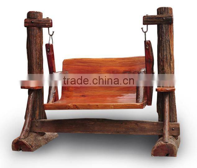 Southeast Asia Style Outdoor Wooden Swing, Special Design Garden Leisure Swing, Teak Wood Double Swing (BF01-X1177)