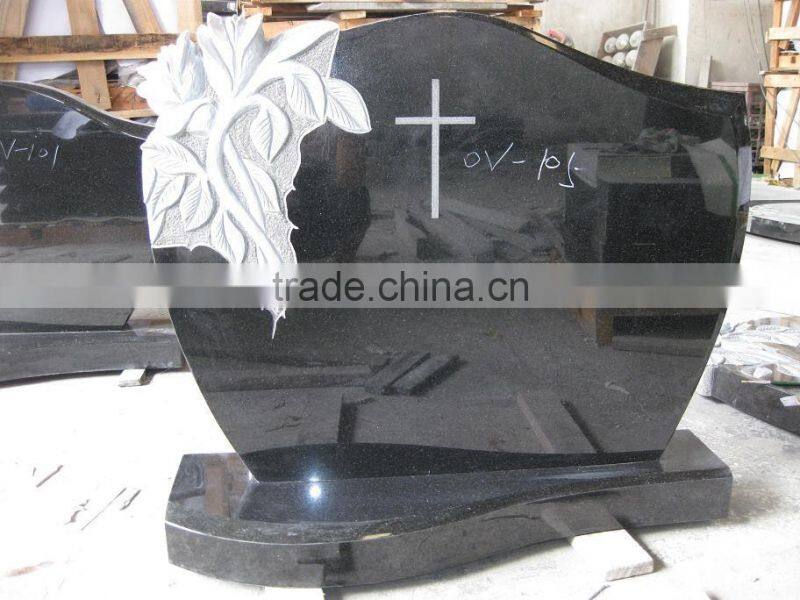 China polished black granite tombstone /gravestone