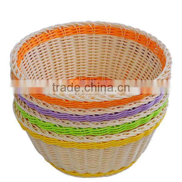 2014 new wholesale empty pp straps woven storage baskets colorful
