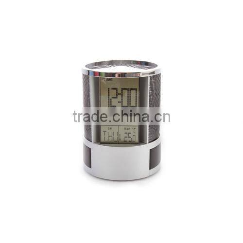 Multifunction table clock,digital clock with pen holder for gift