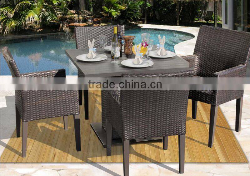 2017 Trade Assurance Most Popular Large capacity big loading rattan garden table set designs